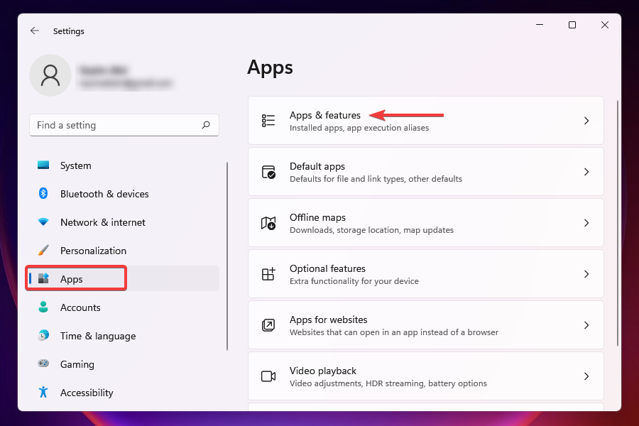 Apps & features
