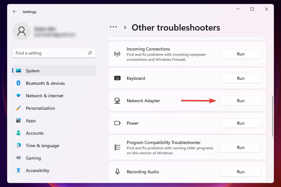 Solucionador de problemas de adaptador de rede
