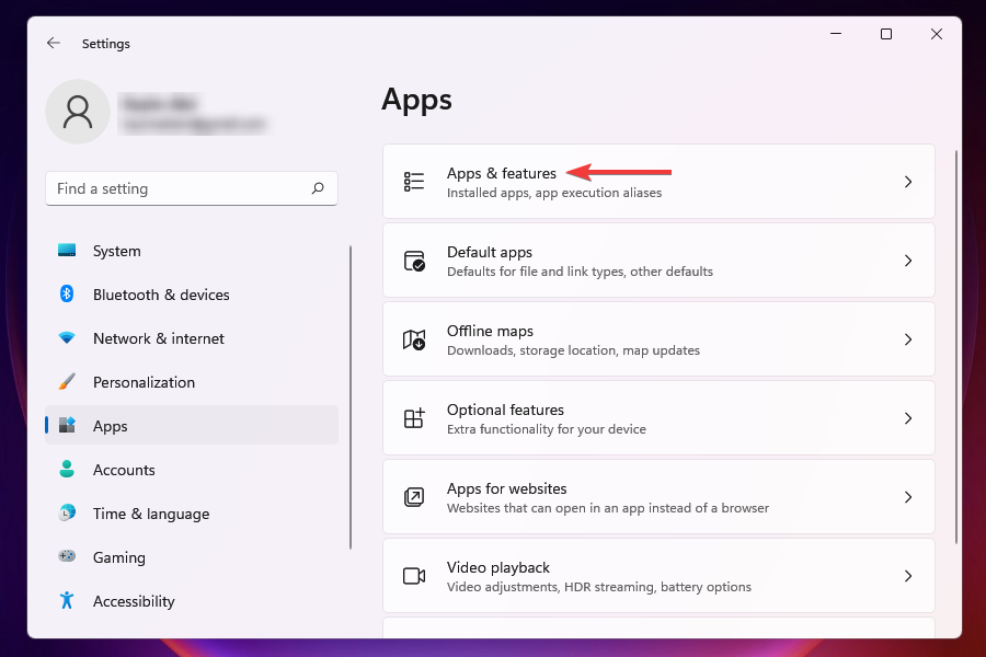 Apps & features