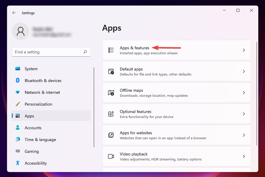 Apps & features