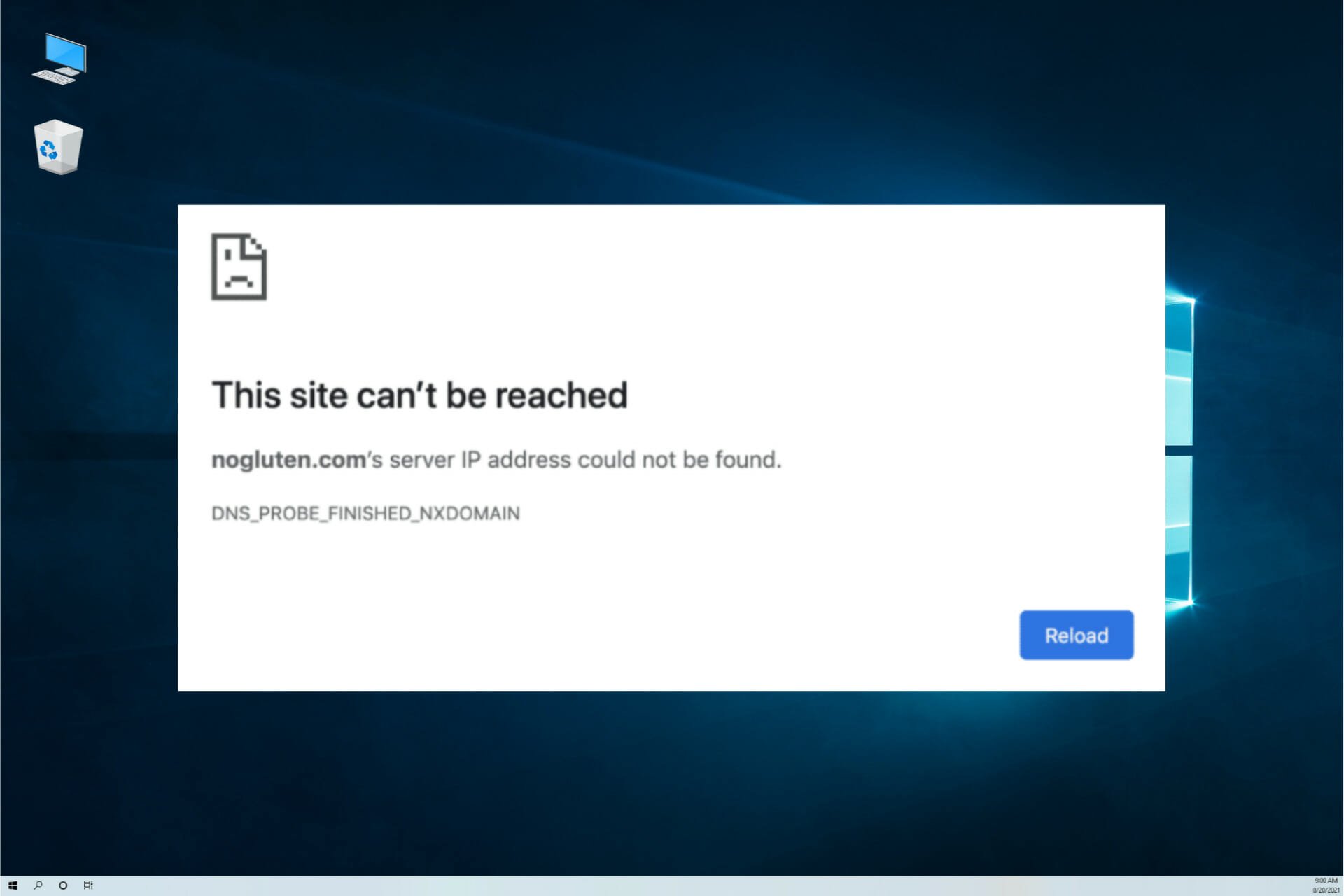 DNS PROBE FINISHED NXDOMAIN fix