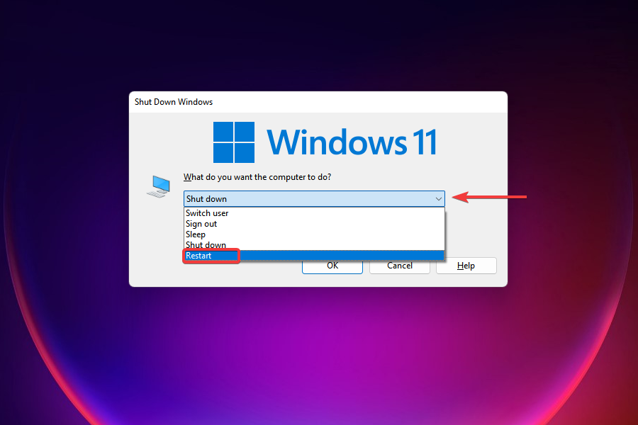 Reinicie o Windows 11