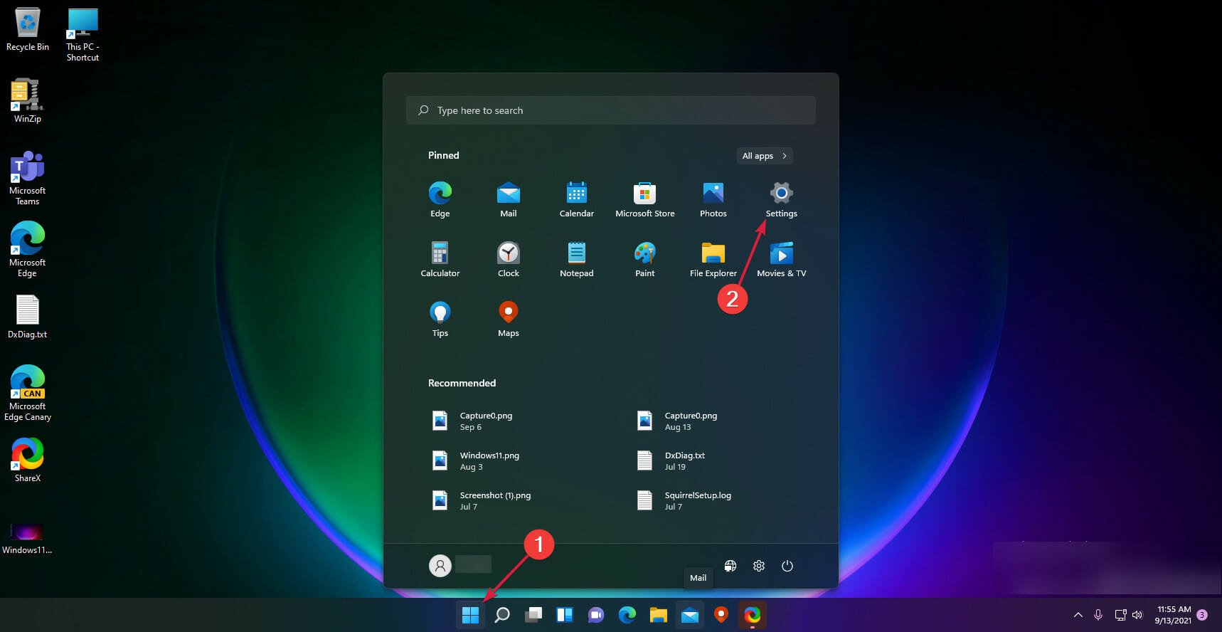 windows settings w11