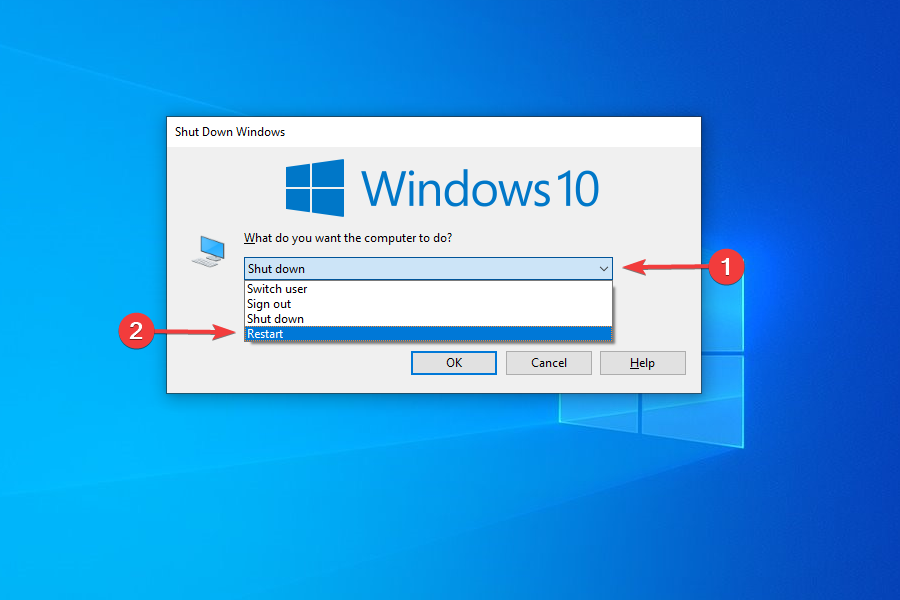Restart computer