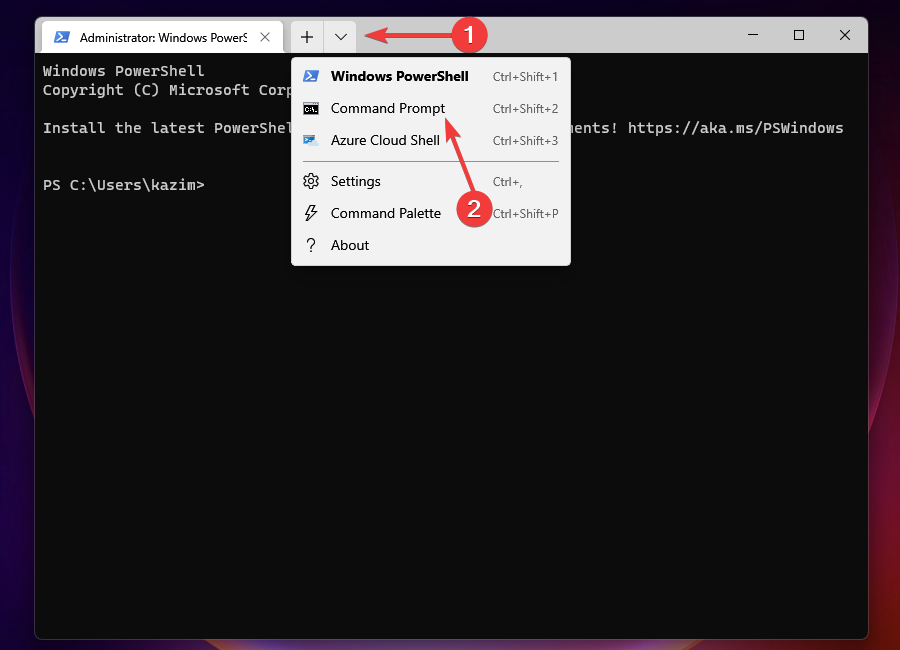 open Command Prompt