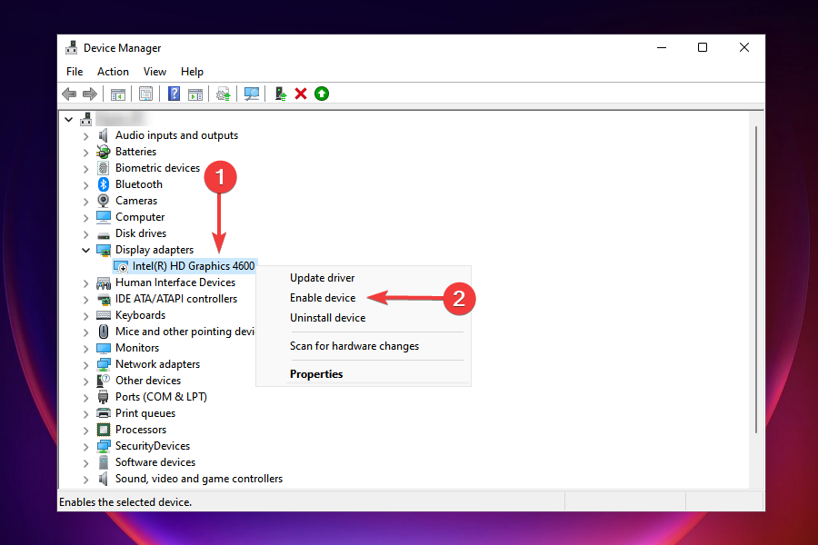 Enable graphics driver