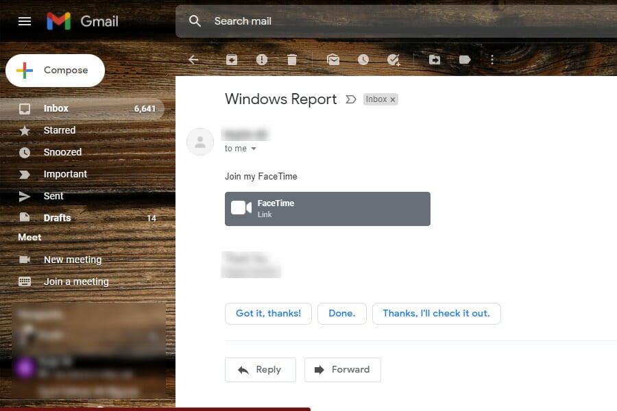 click on the FaceTime link in Windows 11 PC