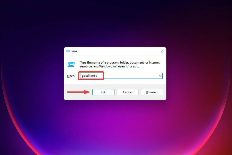 eseguire l'editor dei criteri di gruppo