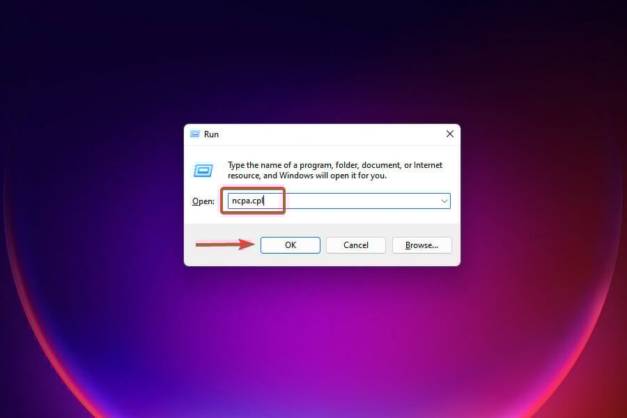 Avvia Connessioni di rete
