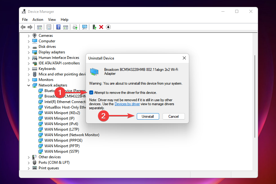 Disinstallare il driver