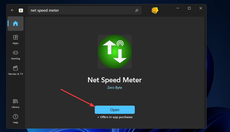 net speed meter open