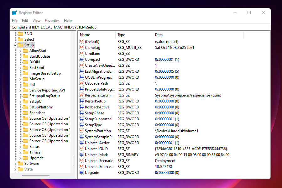 Registry Editor