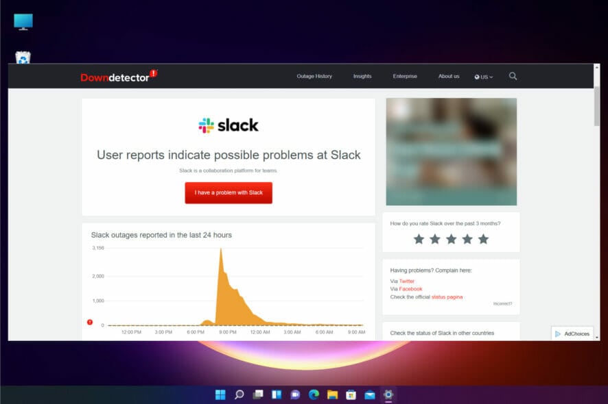 Slack outage problem