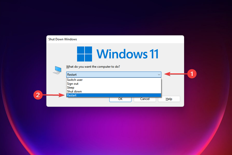 Riavvia Windows 11 per correggere il surriscaldamento