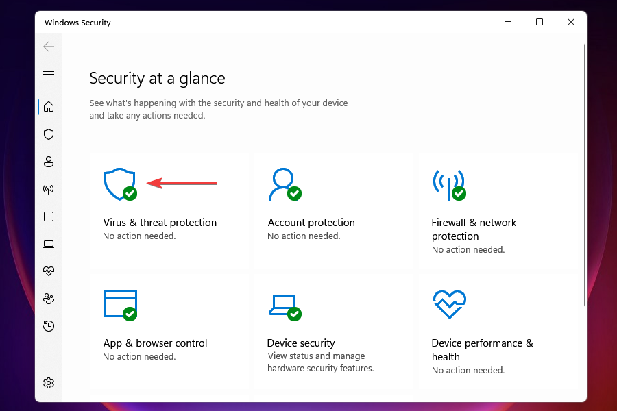 Virus & threat protection