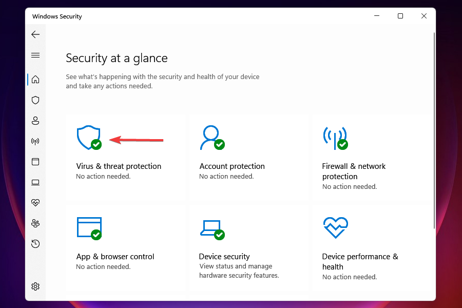 Virus & threat protection