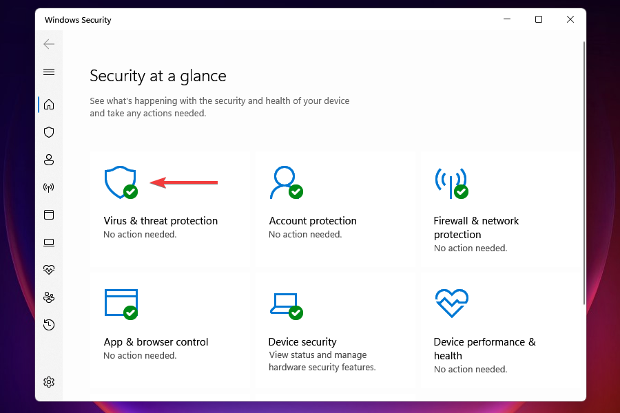 Virus & threat protection