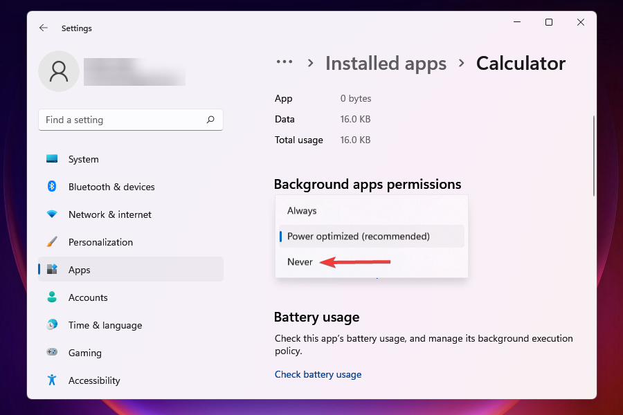 Dezactivați rularea aplicației în fundal pentru a remedia viteza scăzută a internetului în Windows 11