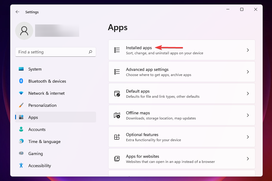 App installate in Windows 11