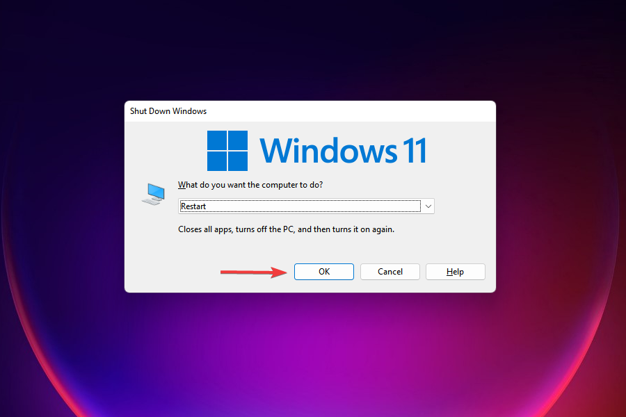 Confirm restart