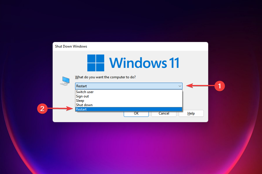 Restart Windows 11