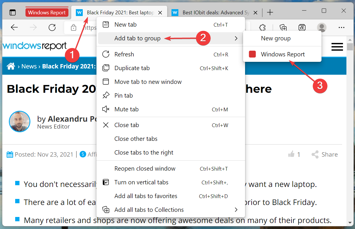 Add other tabs to the group