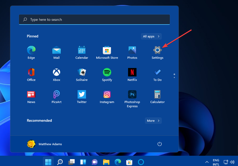 windows settings app