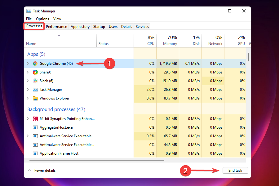 Termina i programmi per risolvere il problema di surriscaldamento in Windows 11