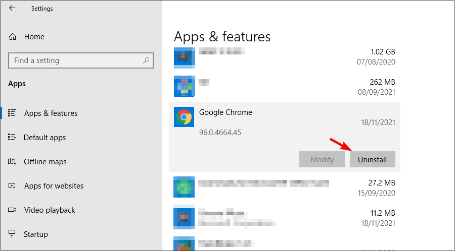 uninstall chrome