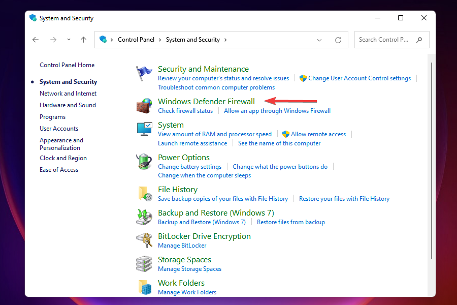 Windows Defender Firewall