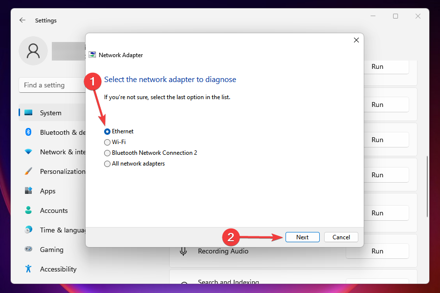 Troubleshoot Ethernet adapter