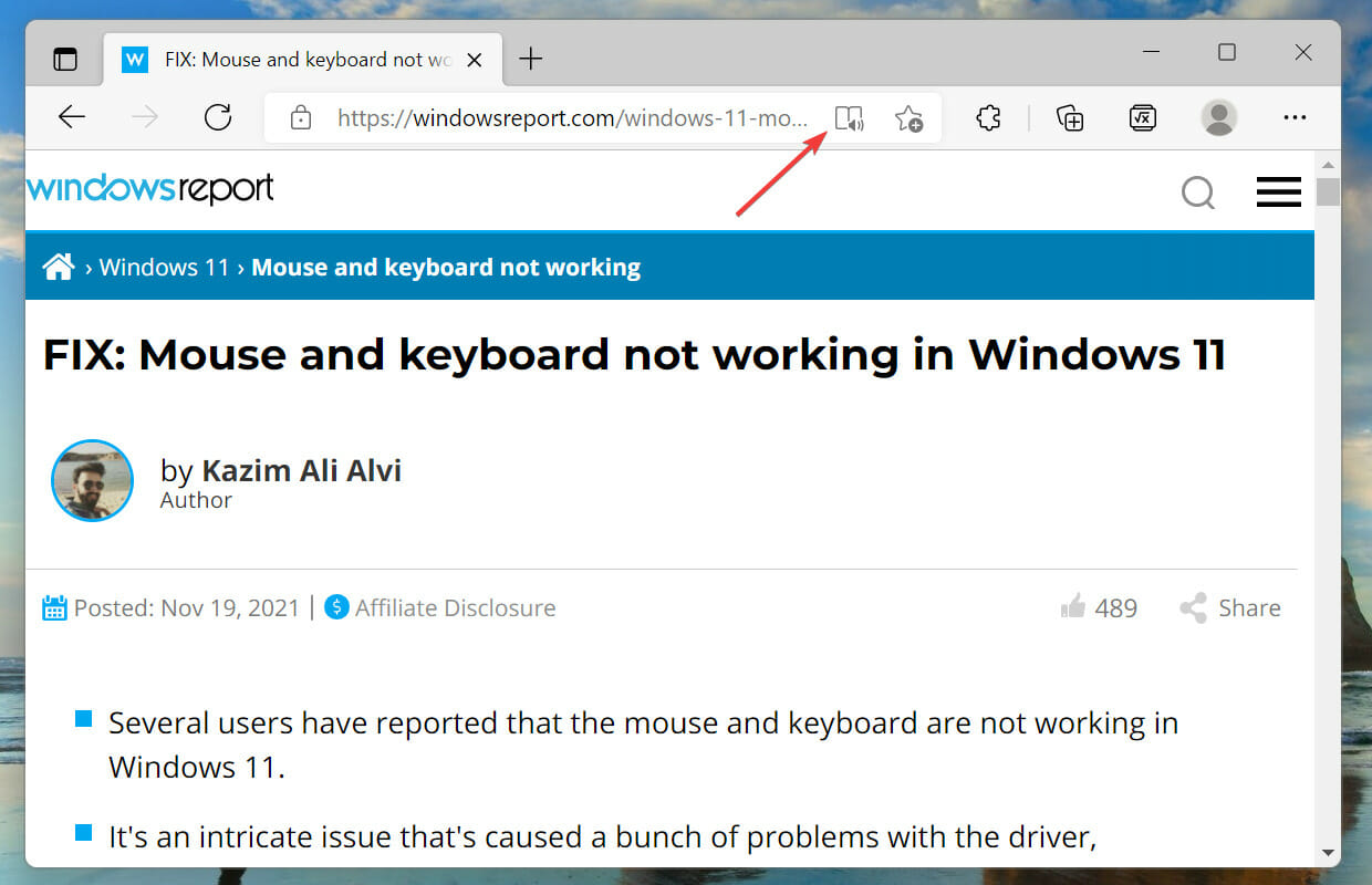 Immersive reading mode in Microsoft Edge in Windows 11
