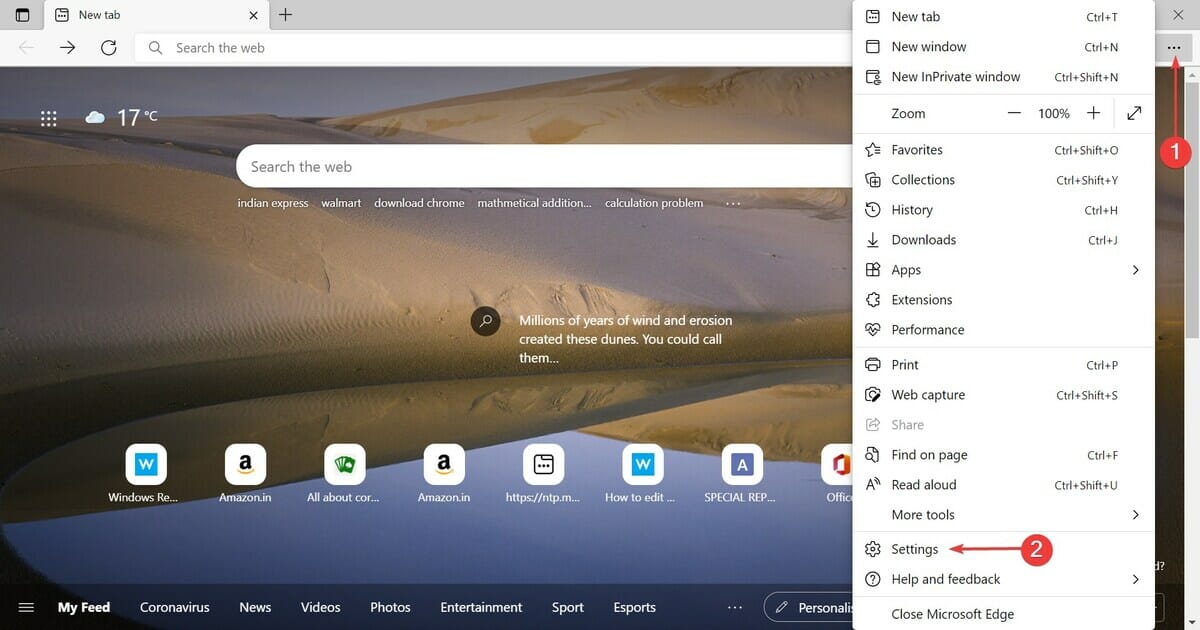 Launch Edge Settings