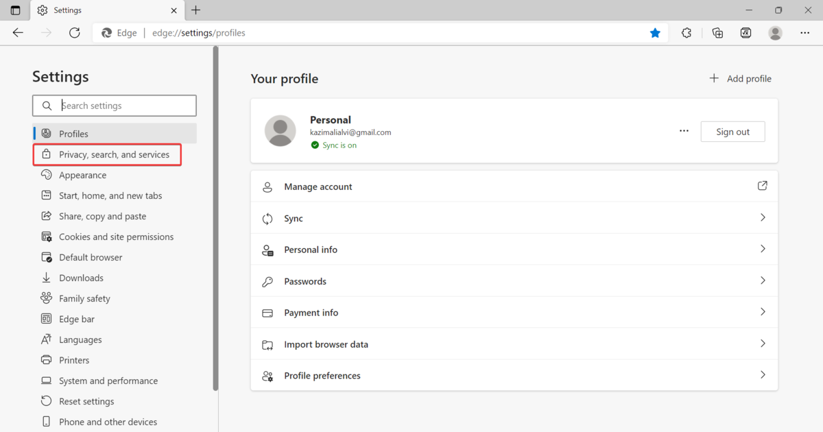 Privacy, search, and services
