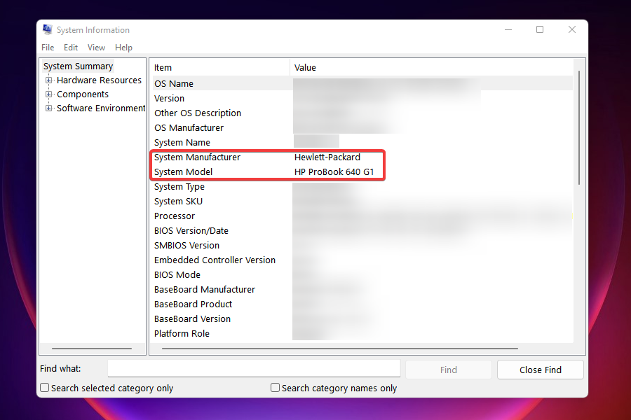 Check computer name and model