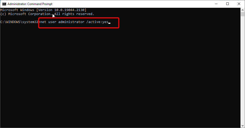 net user your it administrator has limited access
