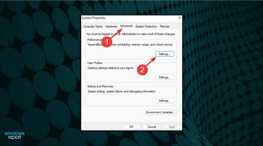 go to advanced settings
