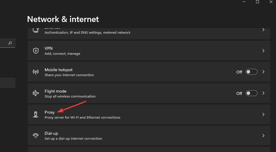 The Proxy option windows 11 vpn not working