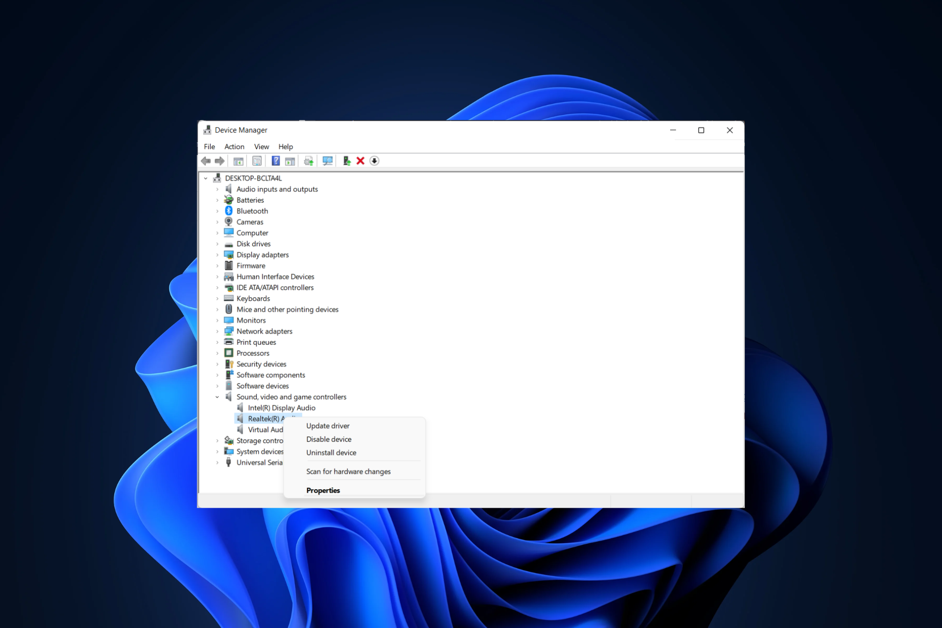 realtek audio driver not working windows 11