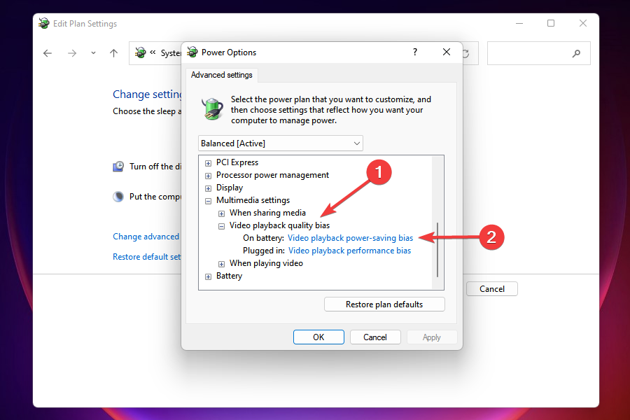 Change Video playback quality bias
