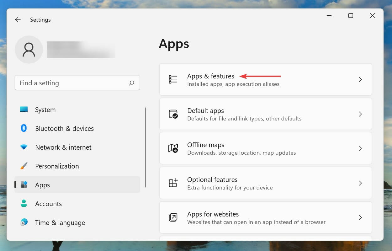 Apps & features