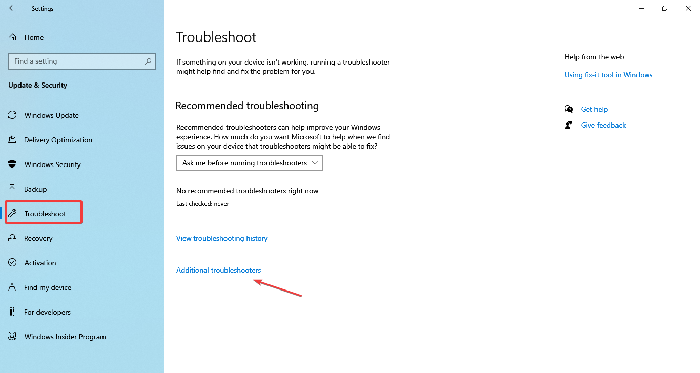 additional troubleshooters