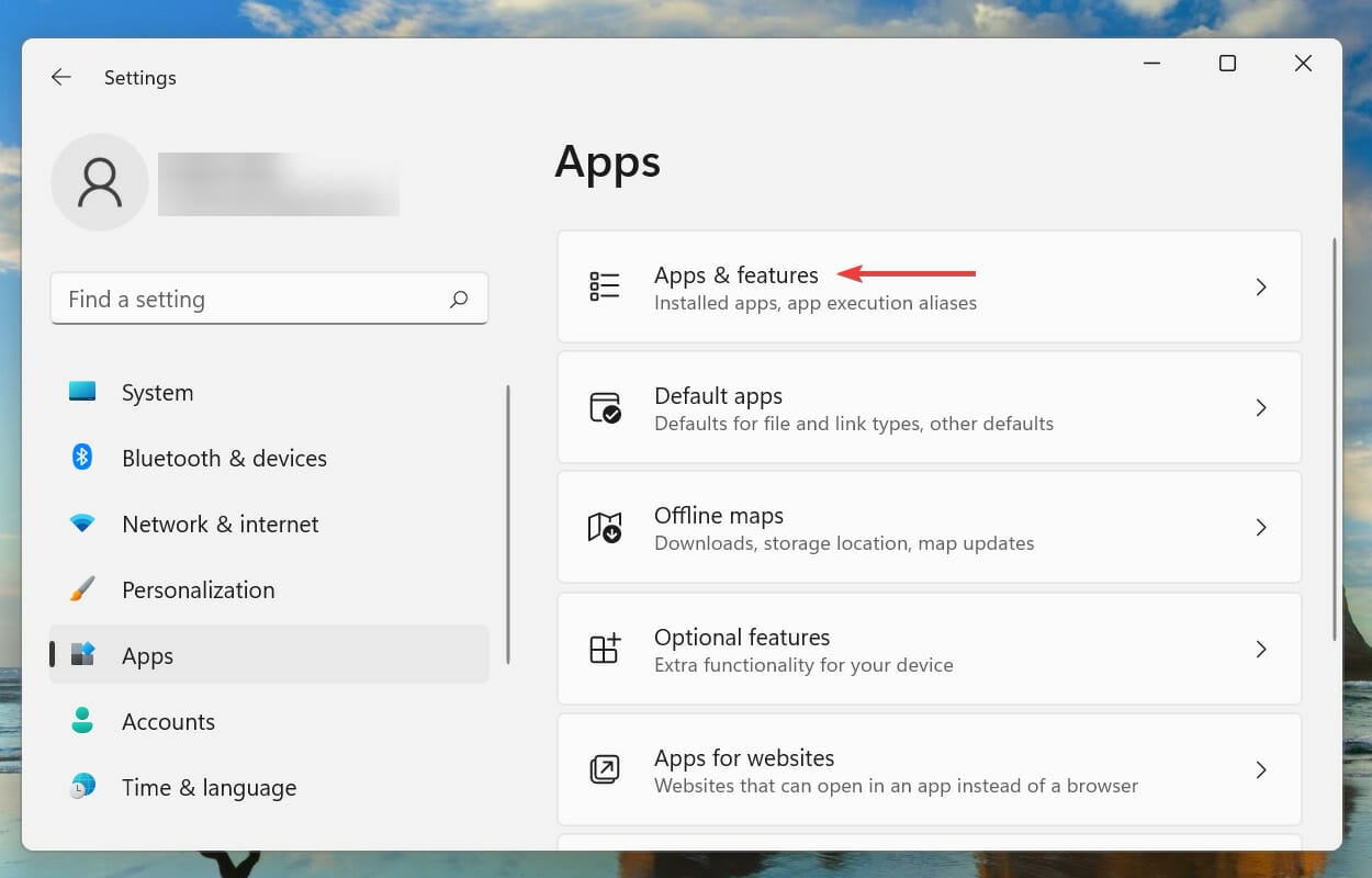 Apps & features