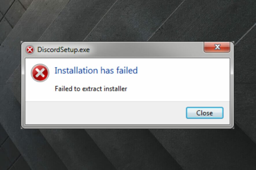 Discord setup error: Failed to extract installer [FIX]