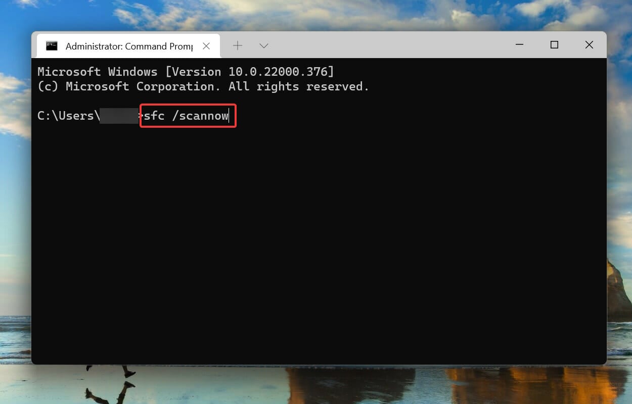 Run SFC scan to fix unexpected_store_exception windows 11