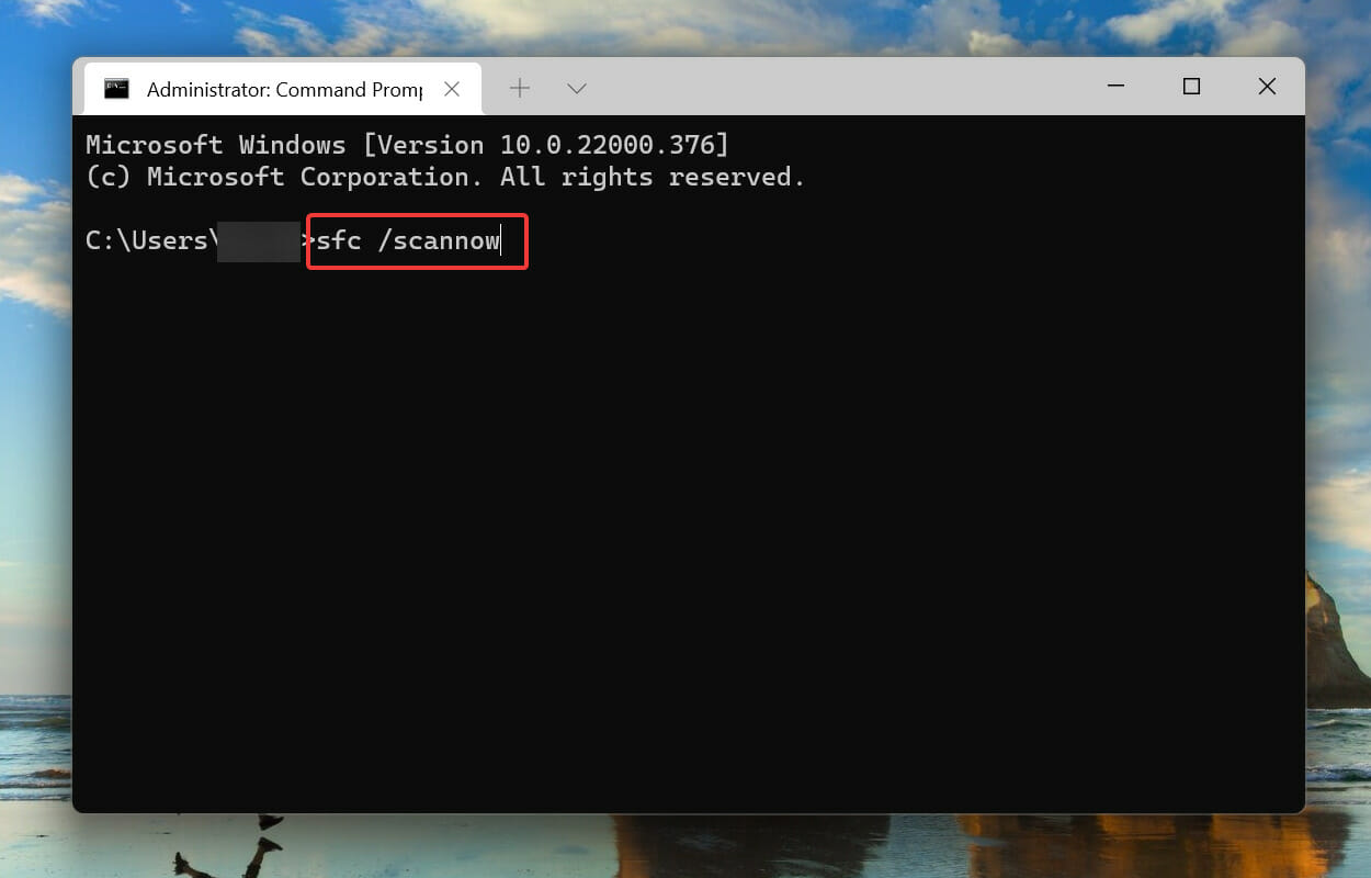 Run SFC scan to fix install error 0x8007012a
