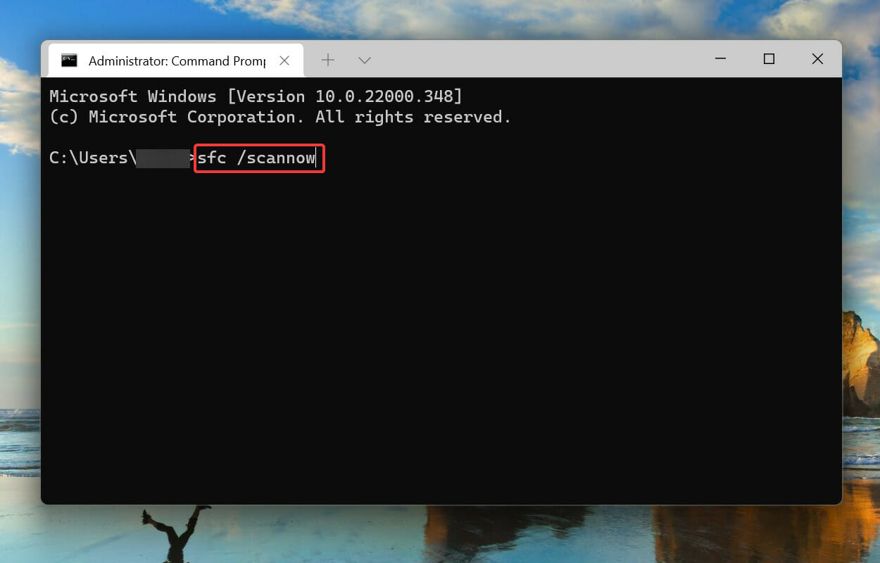 Esegui la scansione SFC per correggere l'arresto anomalo del desktop di Windows 11