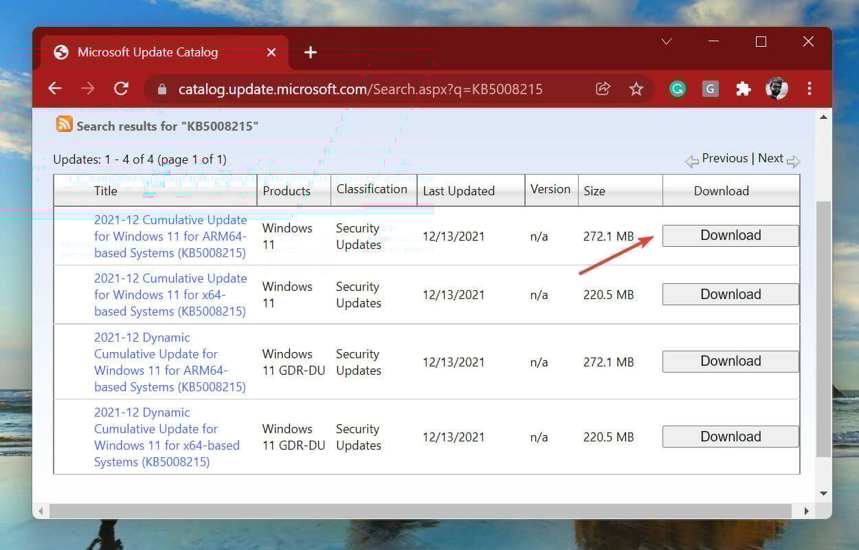 Download relevant update to fix install error 0x8007012a