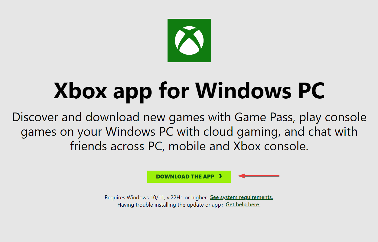 Download Xbox app to fix xbox installer making things awesome stuck