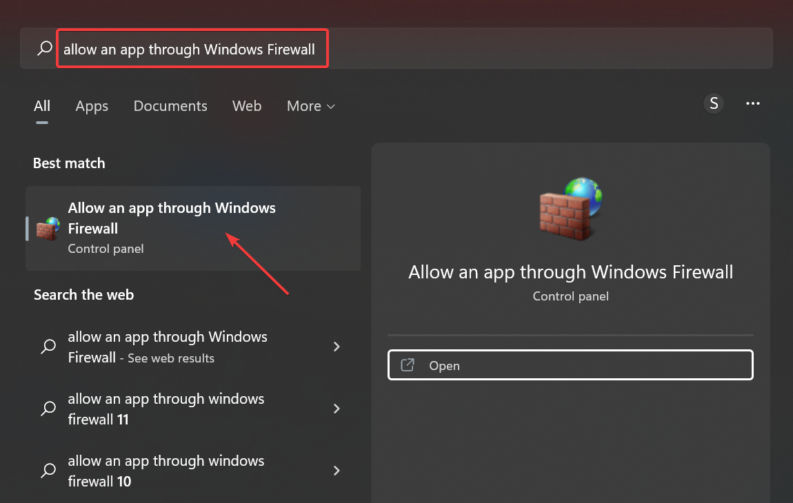 allow an app through Windows firewall